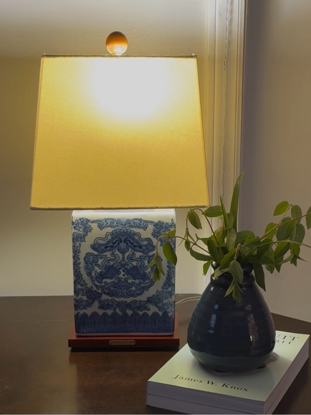 Lauren Ralph Lauren Blue White Porcelain Chinoiserie Koi Fish Table Lamp 166765